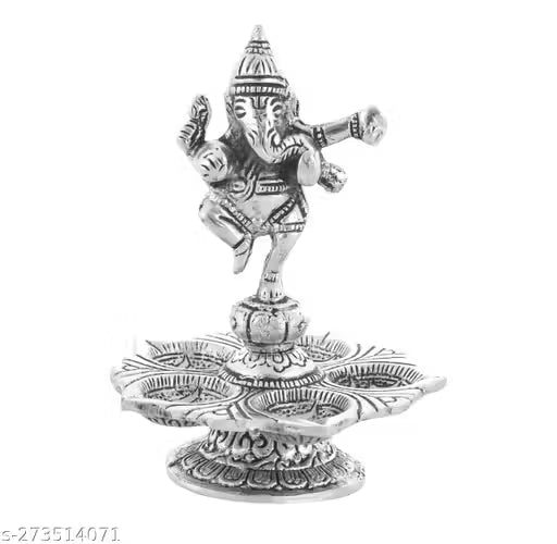 Ganesha Diya , Panchdeep Ganesha Carving Diya, Decorative Diyas
