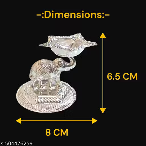 Silver plated Hathi(Elephant) Star Design Diya for festival decoration and home decor. Set Of 2