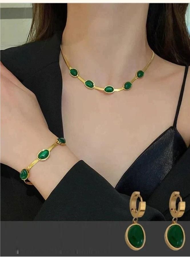 Minimal Luxe Green Stone Necklace – Elegant Everyday Jewelry | Homenstuffs