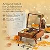 Premium Handcrafted Crafted 9-Compartment Wooden Table Top Masala and Dry Fruit Box with Spoon