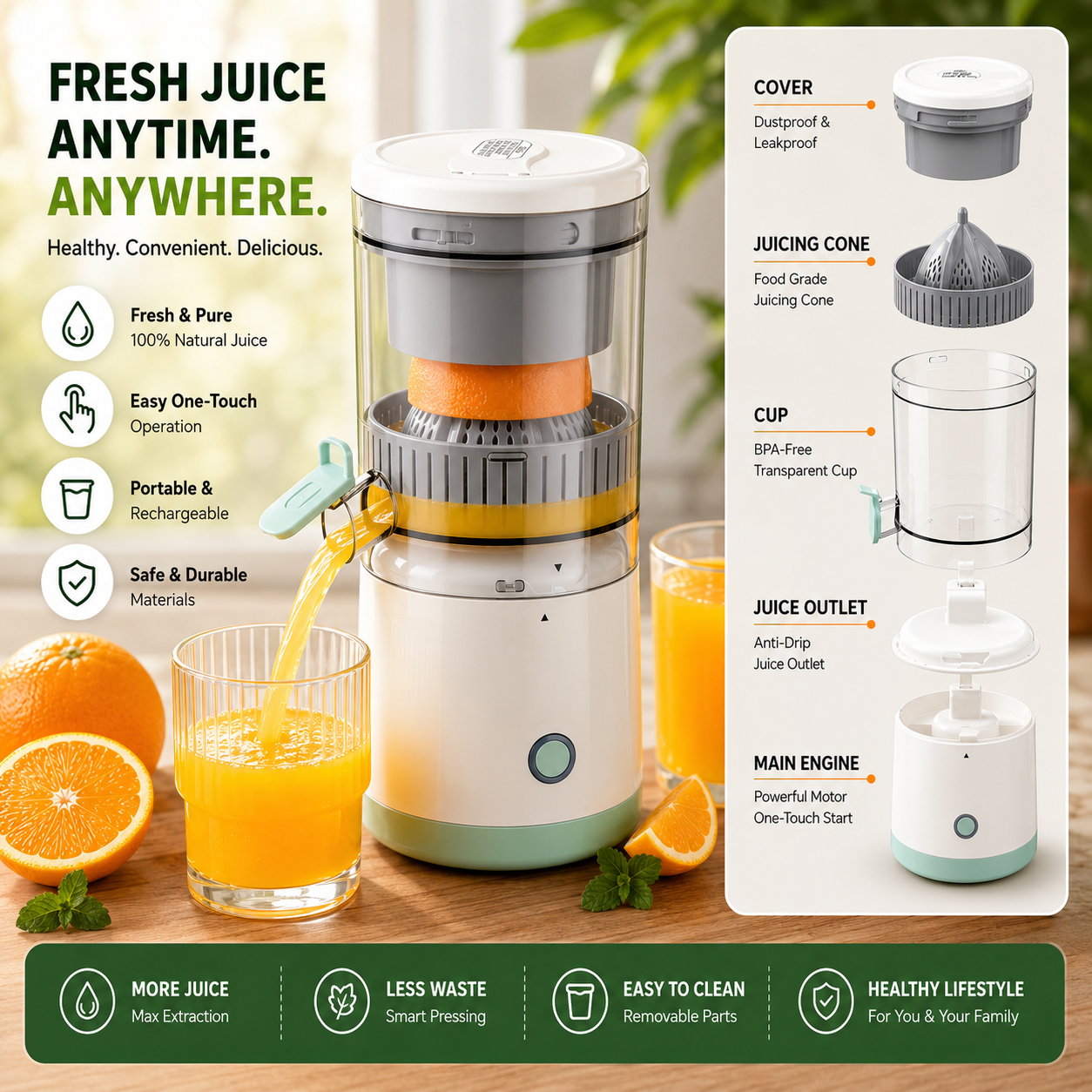 Electronic Squeeze Citrus Juicer | Homenstuffs