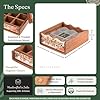 Premium Wooden Pastel Flora Nava Masala Box with Wooden Spoon | 9-Compartment Spice Box Organizer with Acrylic Lid Meenakari Work | Masala Dani Namak Dani | Masala's Container Dabba