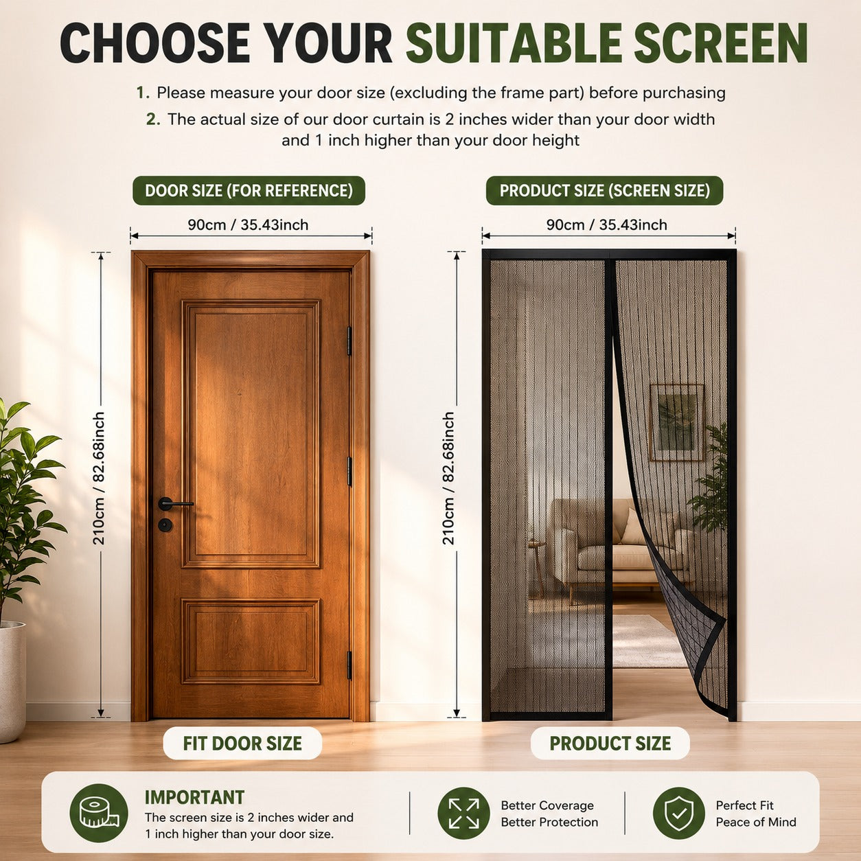 Polyester Magnetic Magic Mesh Door Curtain | Homenstuffs